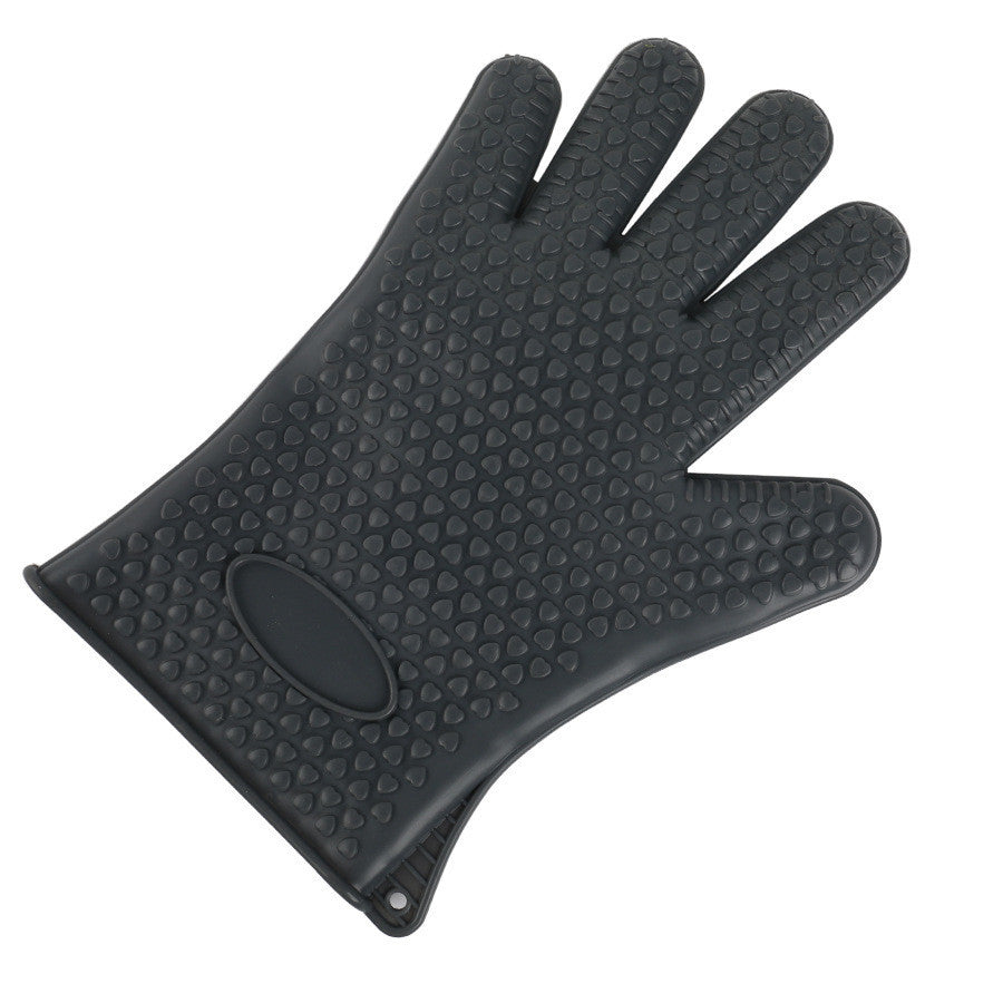 Heat-Resistant Silicone Kitchen Gloves – Thickened Microwave Oven Mitts for Baking & Cooking