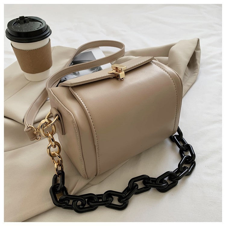 Women's Chain Tote PU Leather Retro Small Square Bag