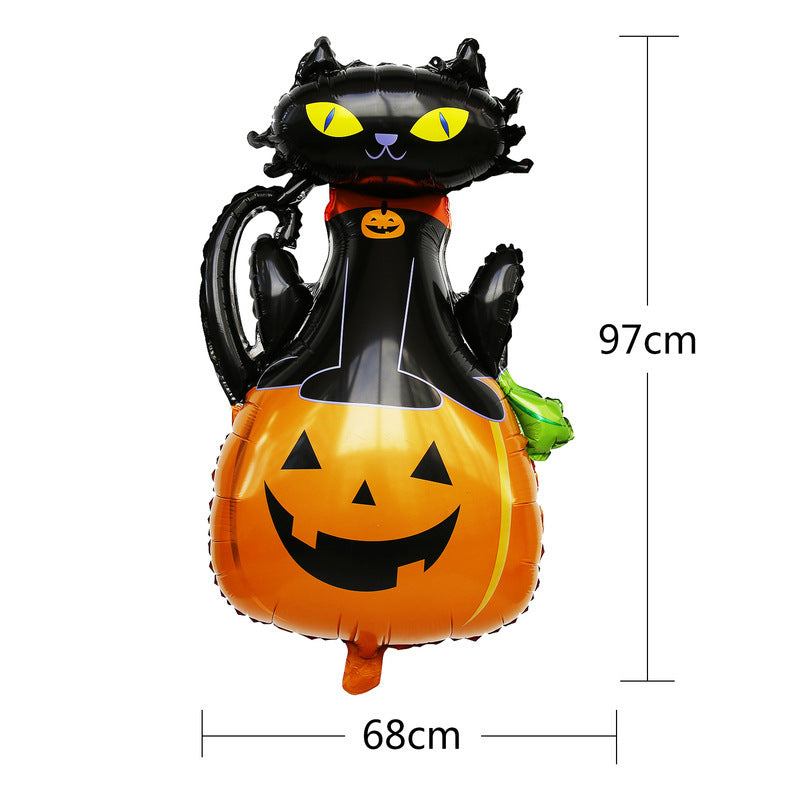 Halloween Balloon Decoration Set – Spooky Party Backdrop Props for Kindergarten, Mall, and Haunted House Layouts