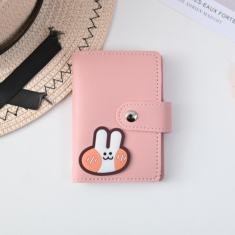 Unisex Slim PU Leather Card Holder Cute Cartoon Pattern
