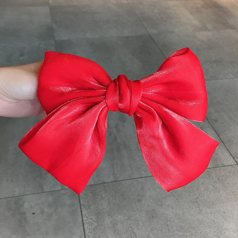 French Pearl Satin Bow Hairpin