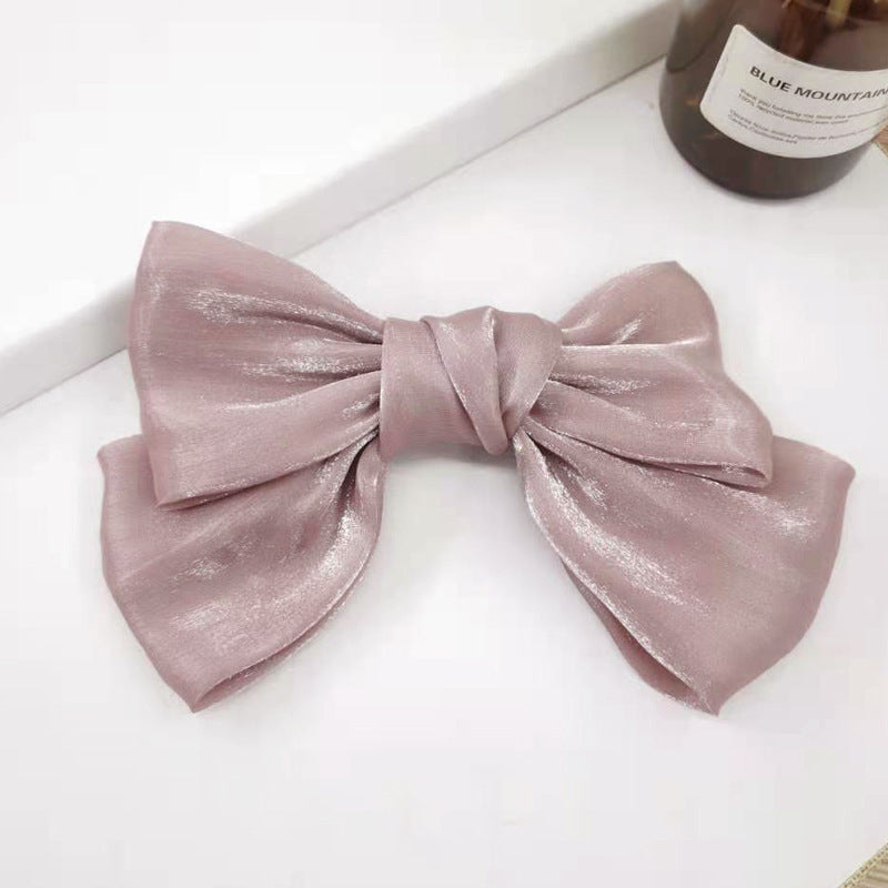 French Pearl Satin Bow Hairpin