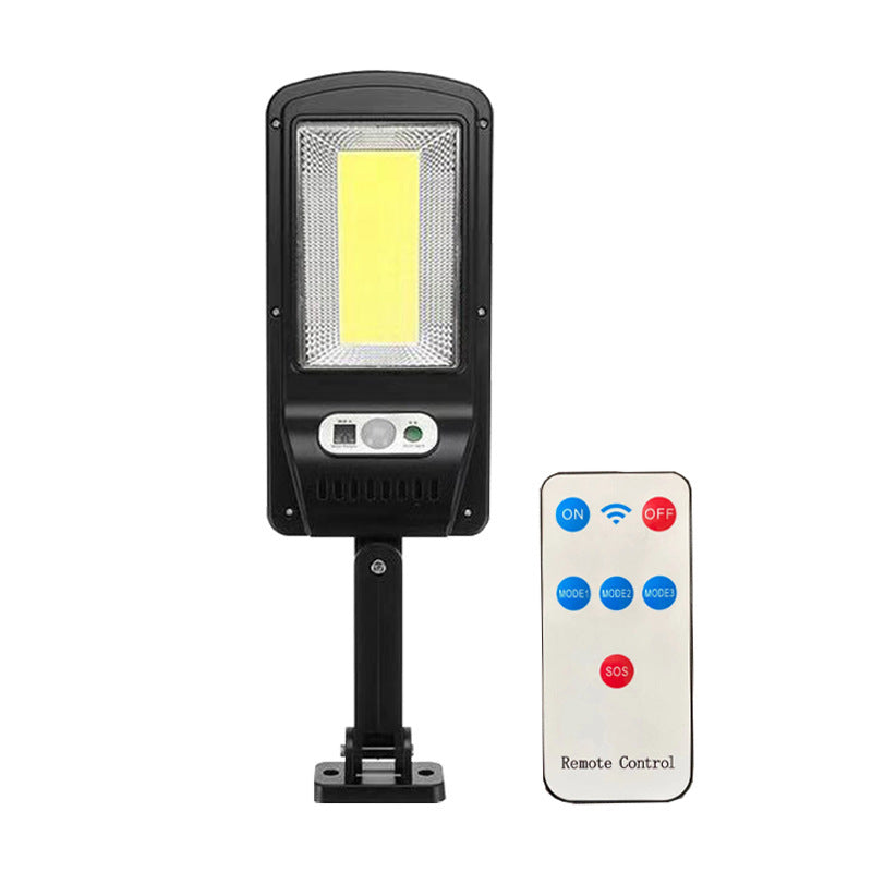 Solar Rechargeable Street Light Outdoor Waterproof Human Body Induction Remote Control COB Wall Light Garden Lighting