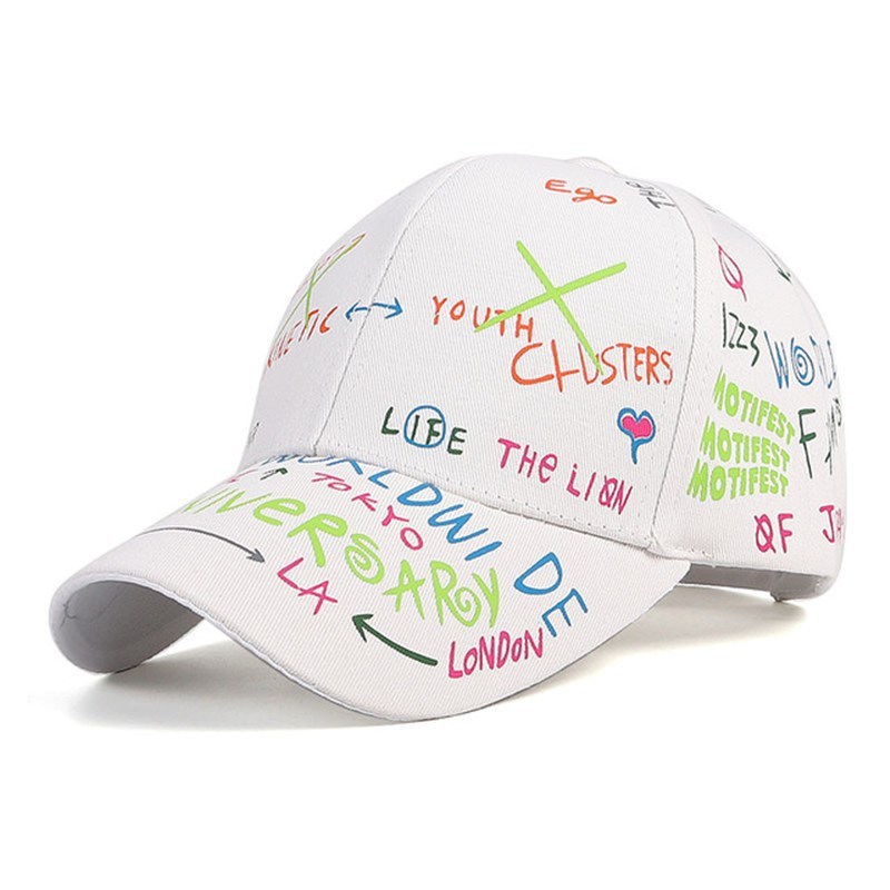 Unisex "WHAT" Graffiti Baseball Cap for Outdoor Sports and Travel