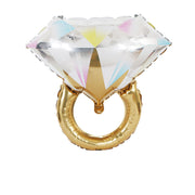 Large Colorful Diamond Ring-Shaped Aluminum Foil Balloon for Wedding and Proposal Decoration