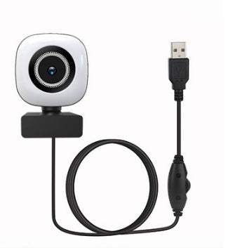 Fill Light Computer Camera – Full HD USB Webcam with Noise Reduction Mic