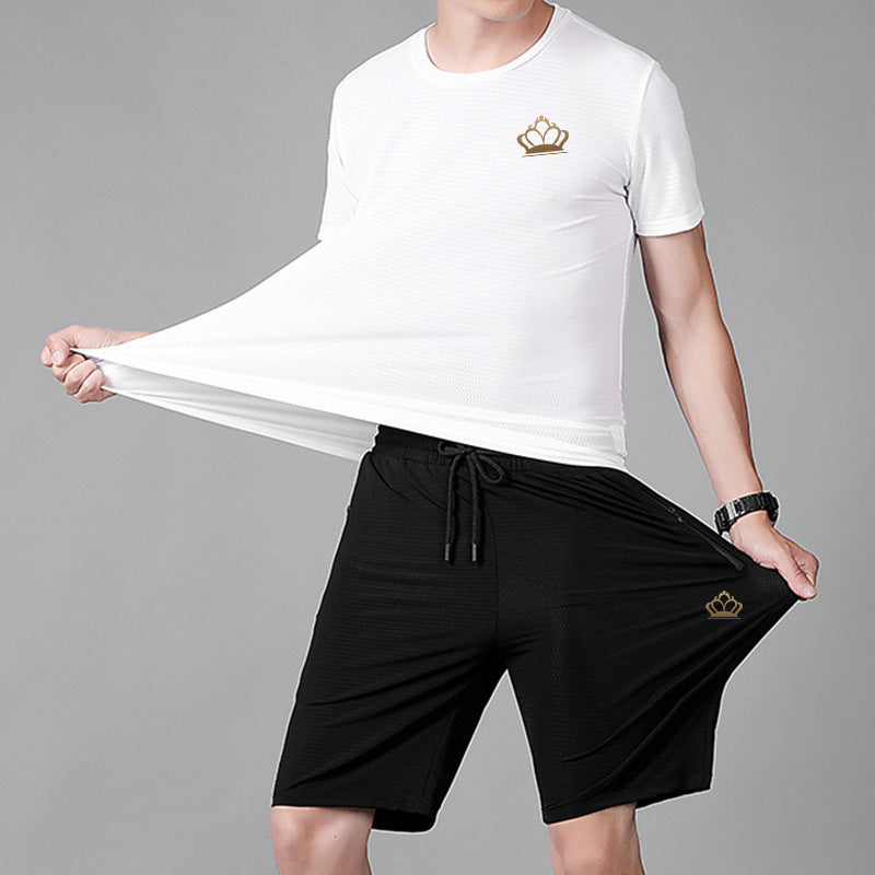 Mesh Ventilation Men's Casual Air Conditioning Short Set