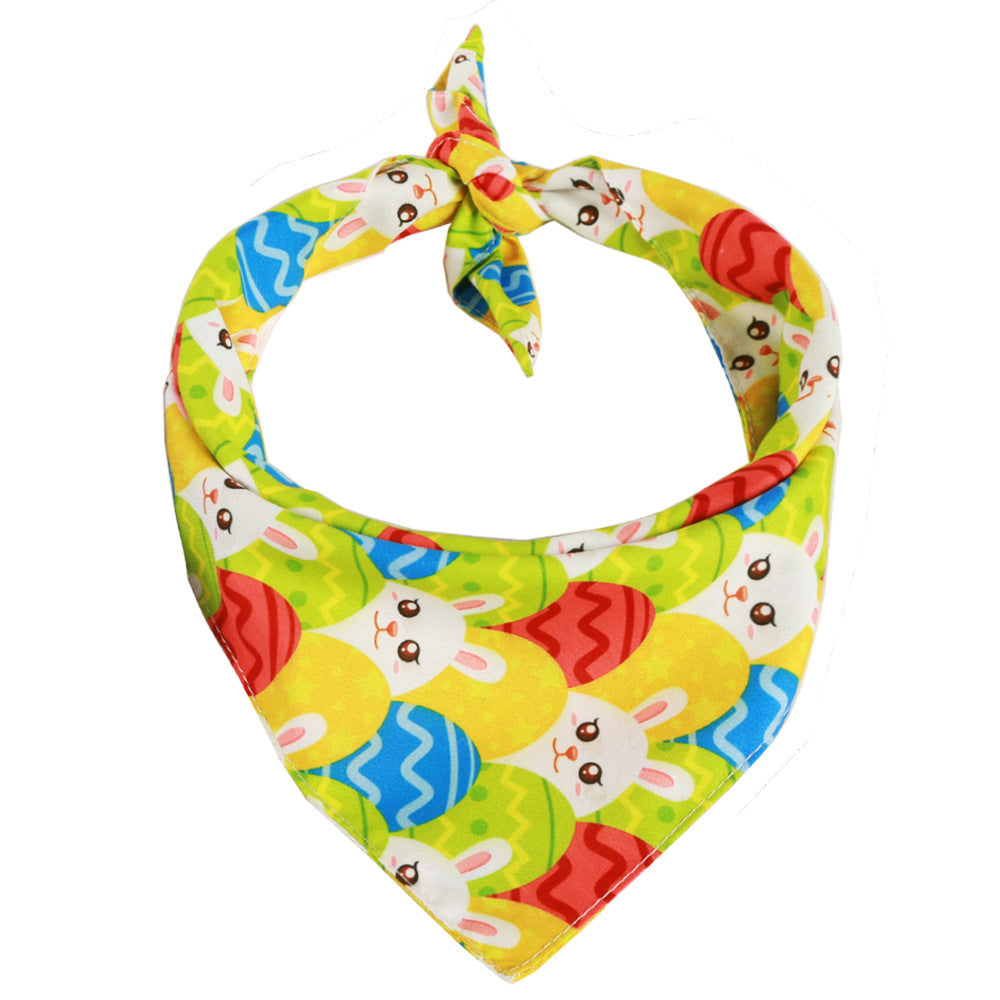 New Cross-Border Easter Pet Dress Up Bunny Egg Scarf Saliva Towel Easter Holiday Supplies For Cats And Dogs