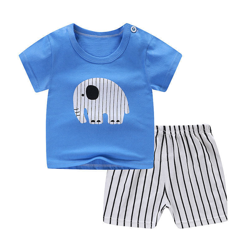 Unisex Kids Cotton T Shirt Shorts Set Casual Regular Fit