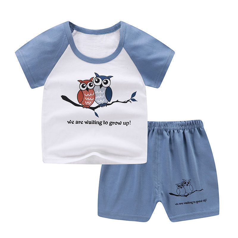 Unisex Kids Cotton T Shirt Shorts Set Casual Regular Fit