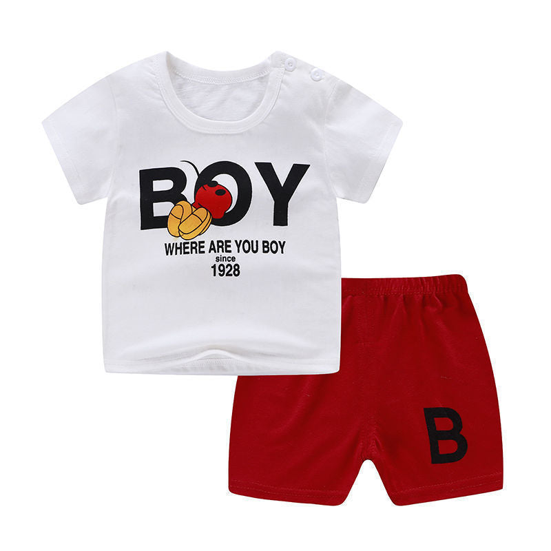 Unisex Kids Cotton T Shirt Shorts Set Casual Regular Fit