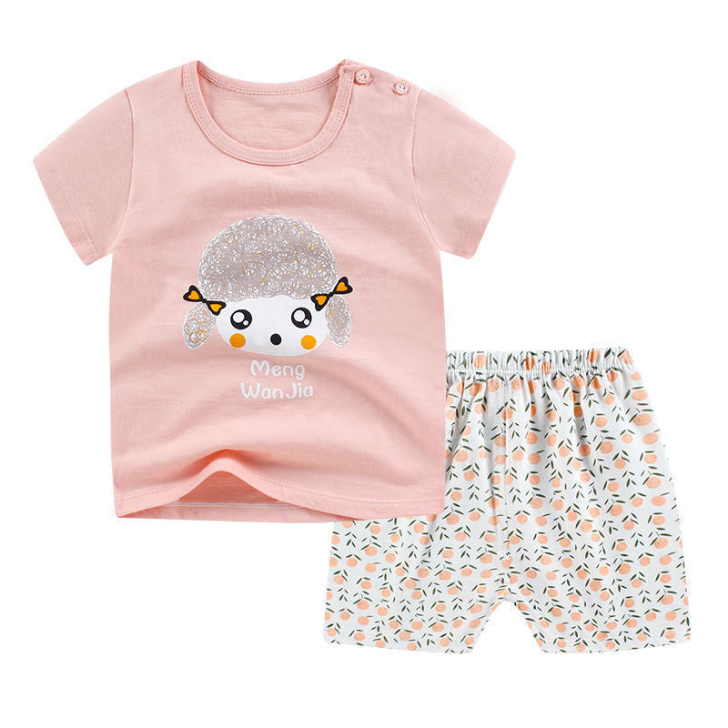 Unisex Kids Cotton T Shirt Shorts Set Casual Regular Fit