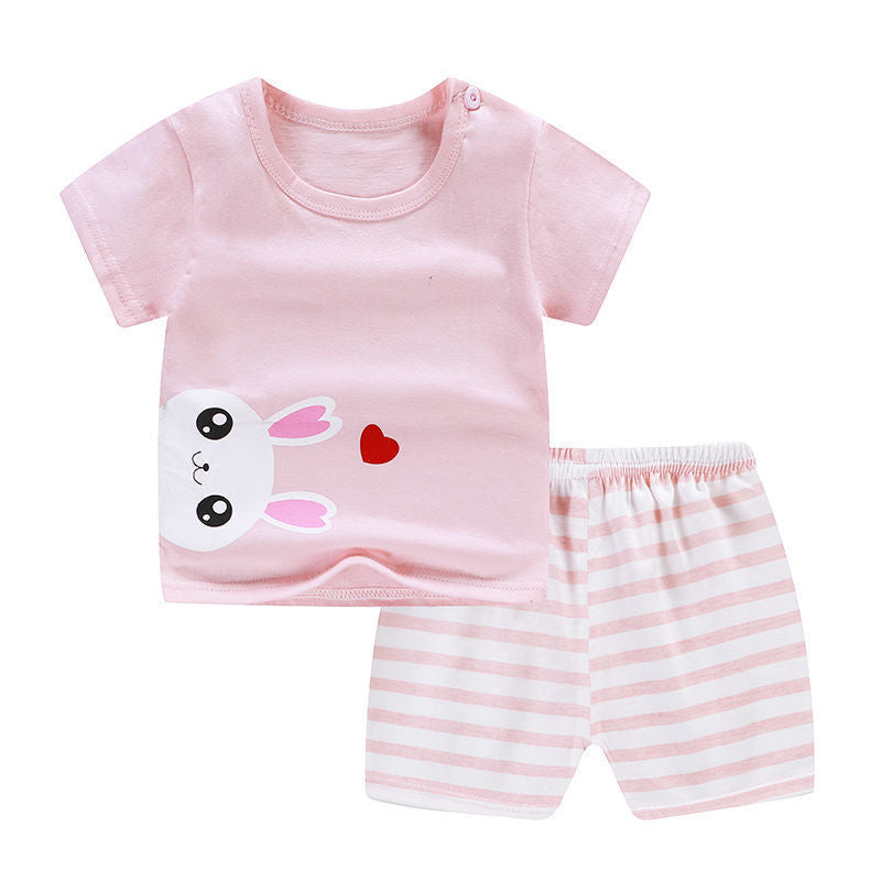 Unisex Kids Cotton T Shirt Shorts Set Casual Regular Fit