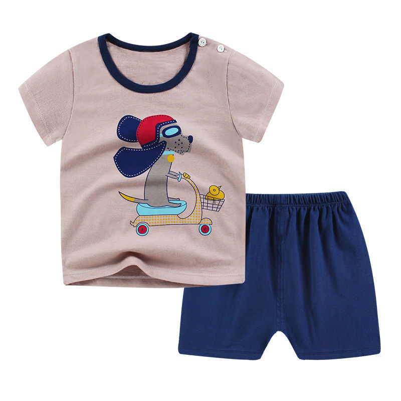 Unisex Kids Cotton T Shirt Shorts Set Casual Regular Fit