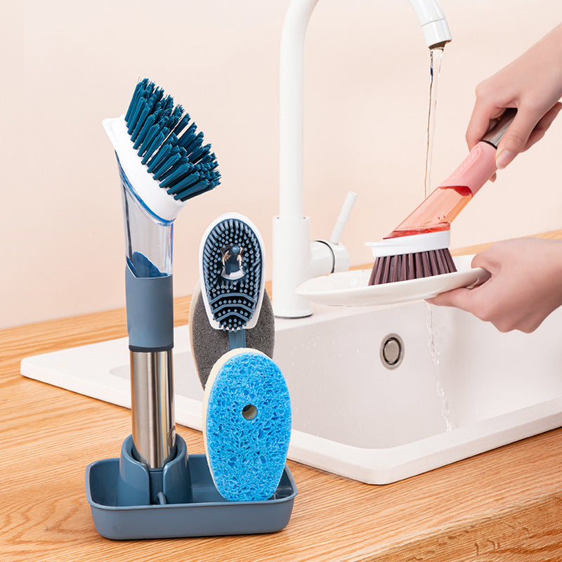 Multifunctional Long Handle Dish Brush – Kitchen Oily Sponge Cleaning Tool