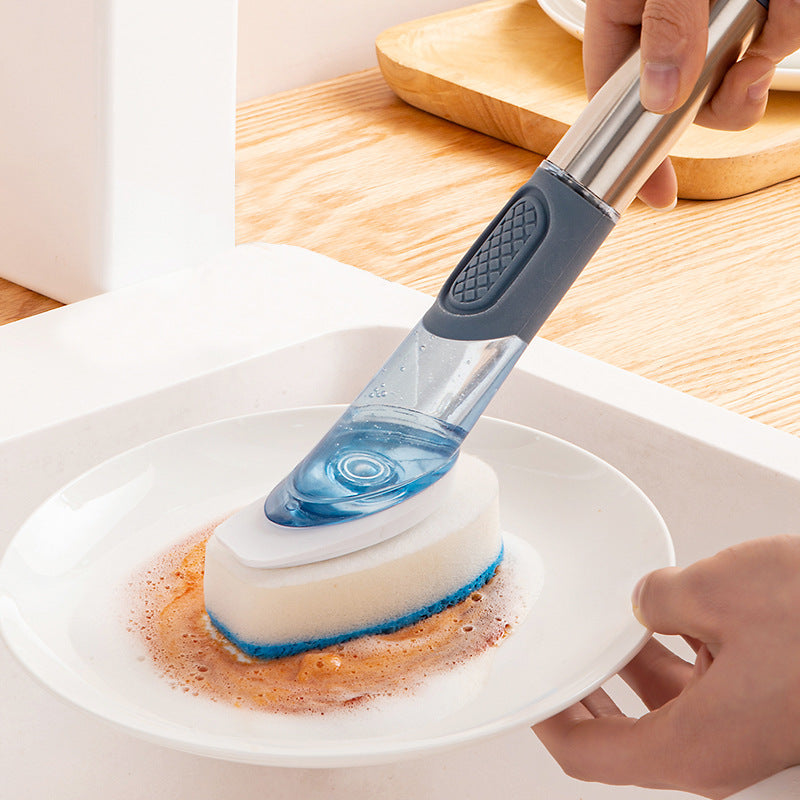 Multifunctional Long Handle Dish Brush – Kitchen Oily Sponge Cleaning Tool