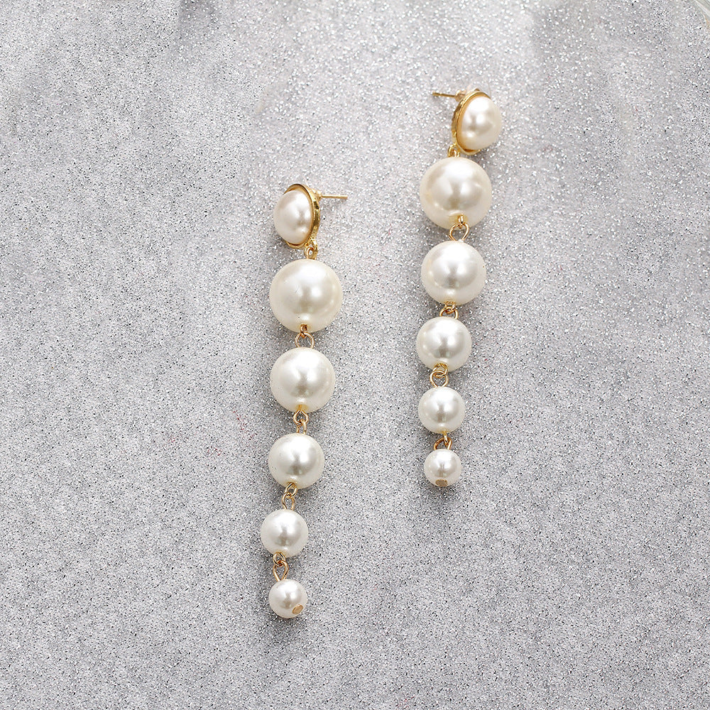 Pearl Long All-Match Trendy Earrings Fashion Accessories Women