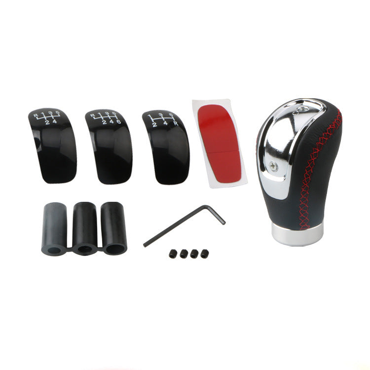 Modified PU Rod Wave Club Head Leather Gear Shift Knob
