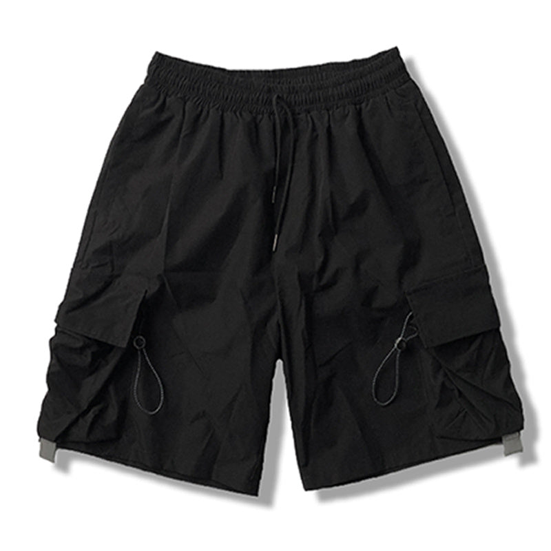 Solid Color Big Pocket Tooling Loose Men's Shorts