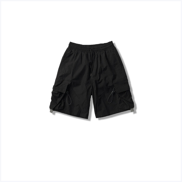 Solid Color Big Pocket Tooling Loose Men's Shorts