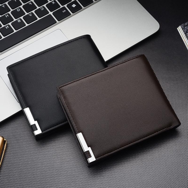 Unisex Slim Crocodile Pattern Leather 3 Fold Card Wallet