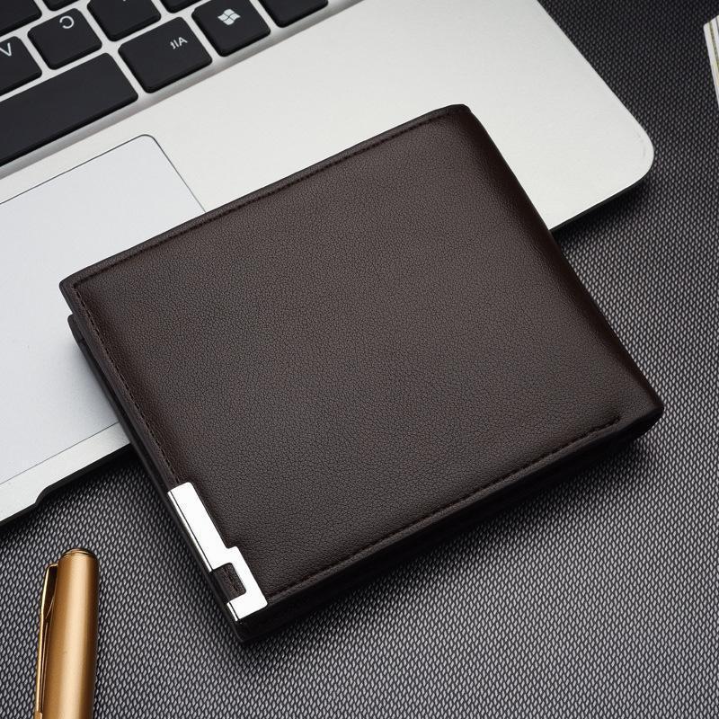 Unisex Slim Crocodile Pattern Leather 3 Fold Card Wallet