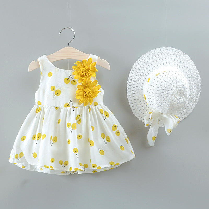Baby Girl Flower-Sleeve Gauze Dress – Summer Infant Clothes
