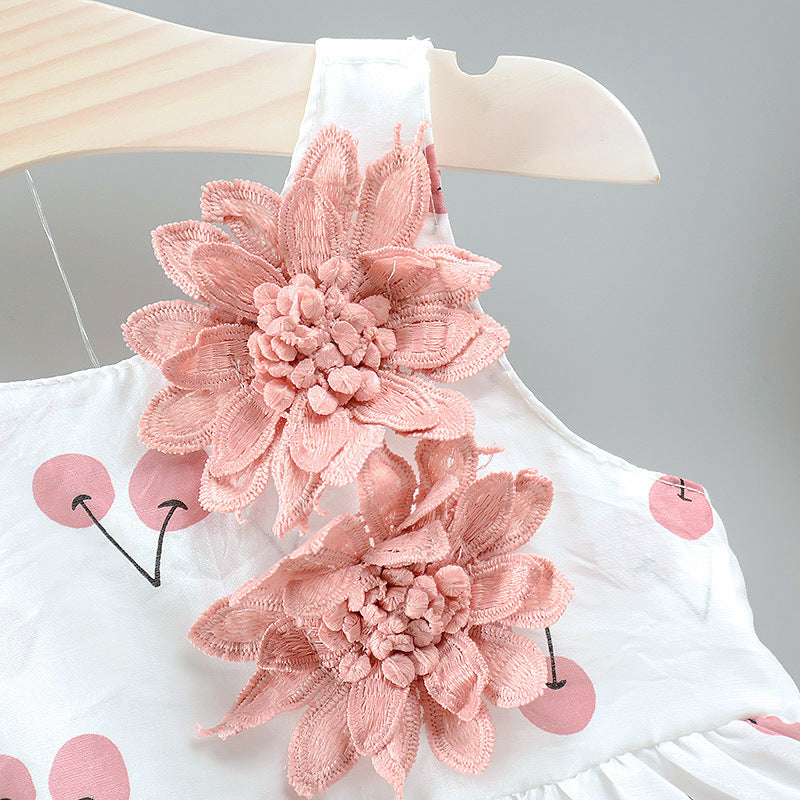 Baby Girl Flower-Sleeve Gauze Dress – Summer Infant Clothes