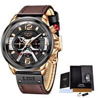 Leather belt rose gold black
