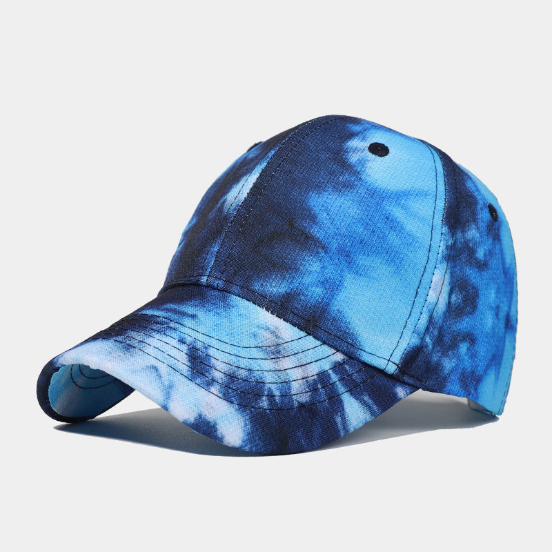 New Tie-Dye Graffiti Baseball Cap with Curved Brim for Men and Women