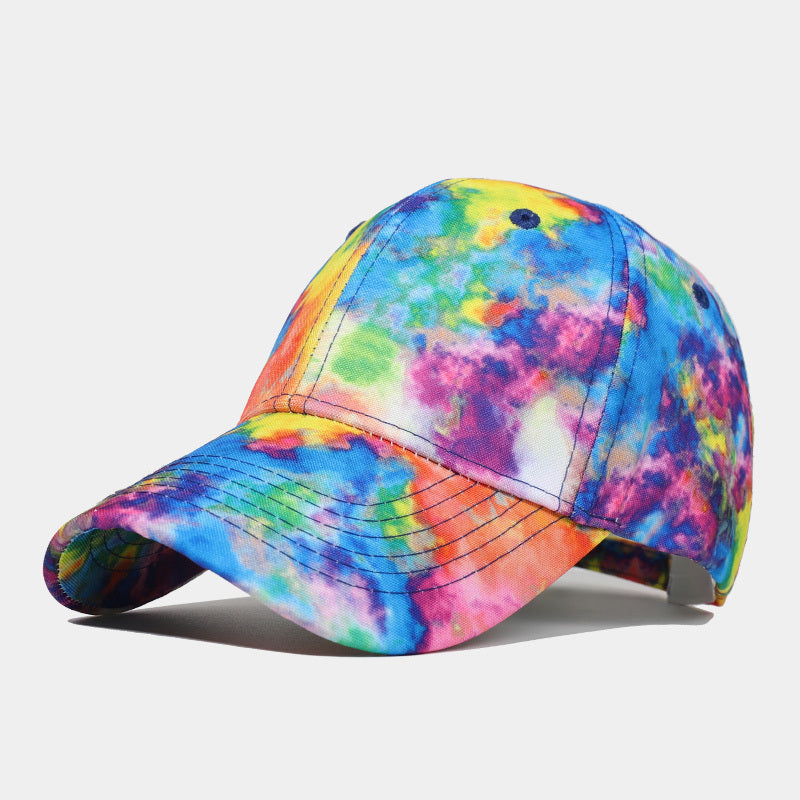New Tie-Dye Graffiti Baseball Cap with Curved Brim for Men and Women