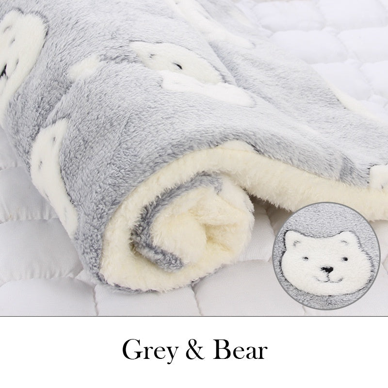 Winter Pet Litter Dog Cat Cage Cushion Quilt Teddy Golden Wool Thick Blanket