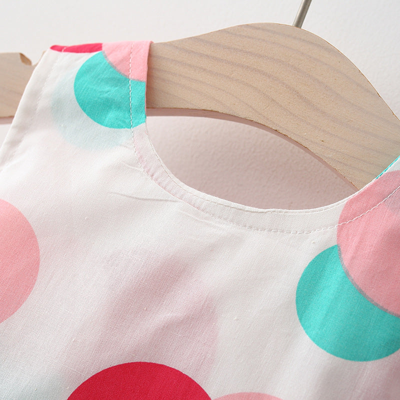 Children's Skirt Summer Style Full Circle Printed Bow Skirt With Hat Girls Children's Clothing