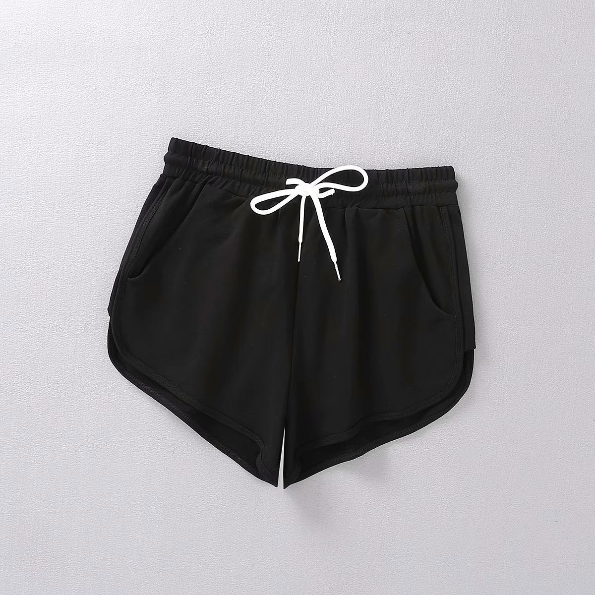 Casual Women Sports Shorts Summer New Fashion Candy Color Drawstring Skinny Shorts Lady Elastic Waist Beach Running Short Bottom