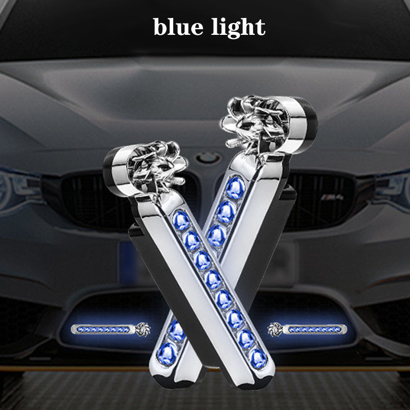 2Pcs Wind Energy Daylight LED Car DRL Strip, RGB Daytime Running Lights for Cars and Motorcycles