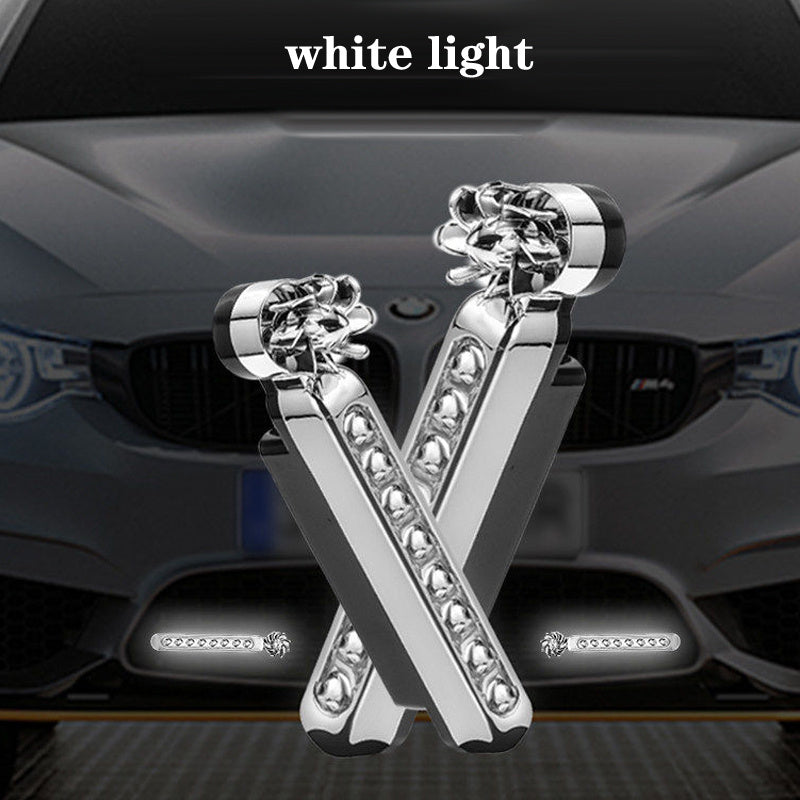 2Pcs Wind Energy Daylight LED Car DRL Strip, RGB Daytime Running Lights for Cars and Motorcycles