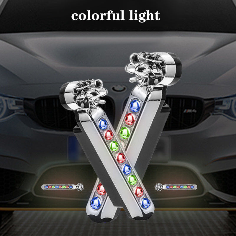 2Pcs Wind Energy Daylight LED Car DRL Strip, RGB Daytime Running Lights for Cars and Motorcycles