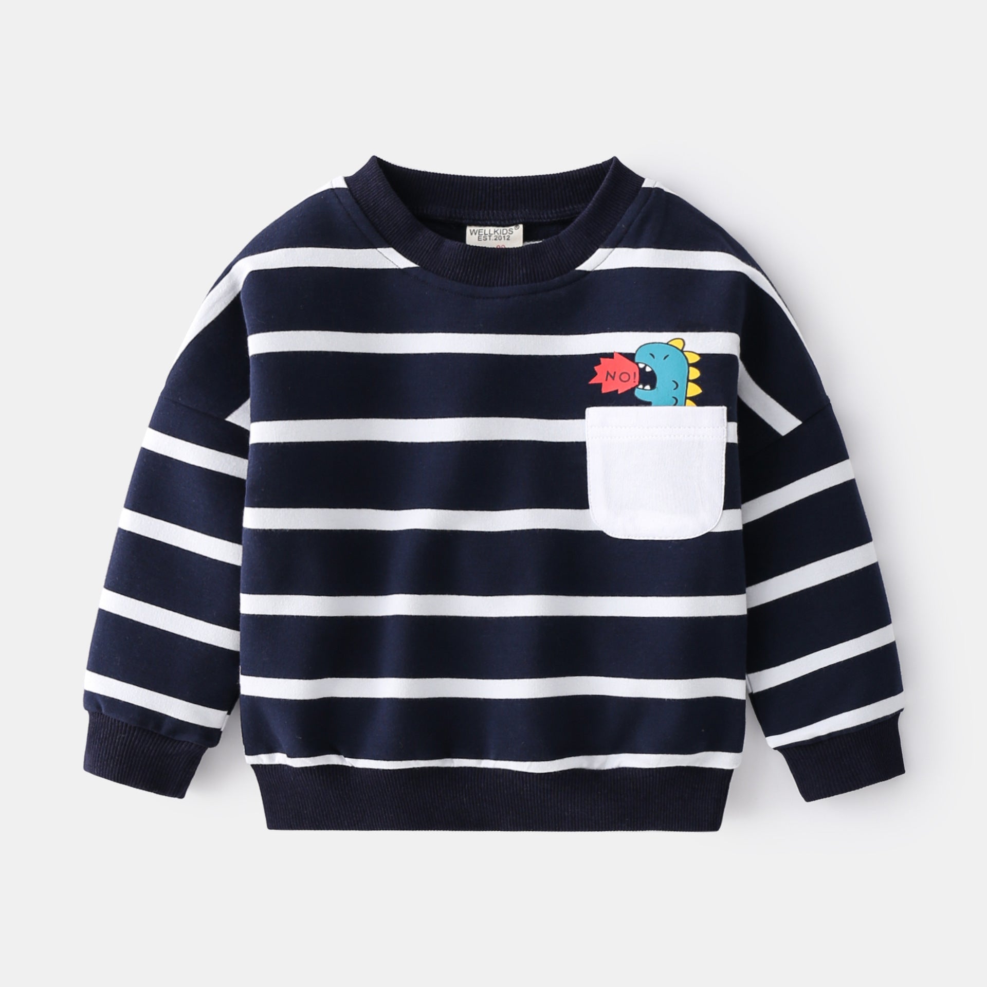 Boys Loose Striped Cotton Knit Pullover Sweater Spring