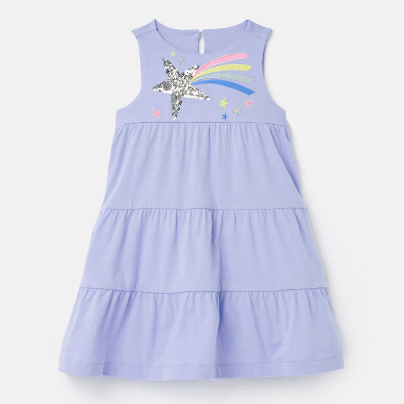 Summer New Style European And American Children'S Clothing Brand Children'S Skirt Cotton Short-Sleeved Girls Dress