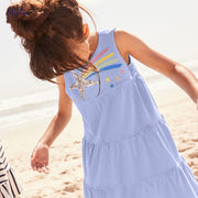 Cotton Short Sleeve Girls A Line Dress Casual Regular Fit