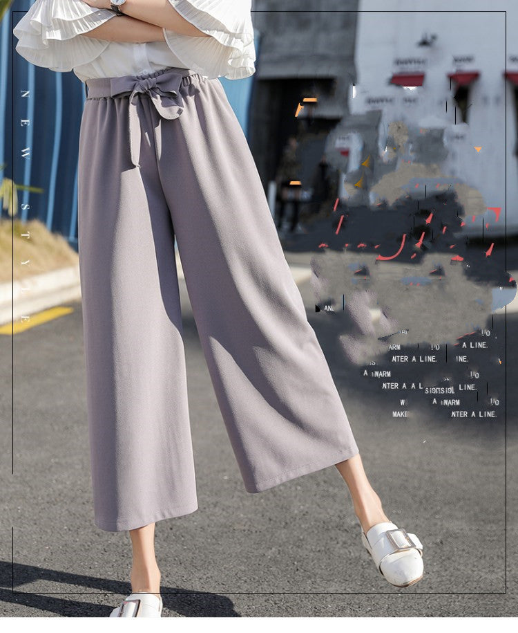 Wide-Leg Pants – Women's Street Style Casual Nine-Point Trousers