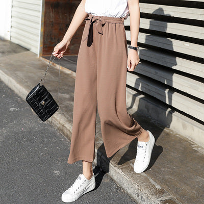 Wide-Leg Pants – Women's Street Style Casual Nine-Point Trousers