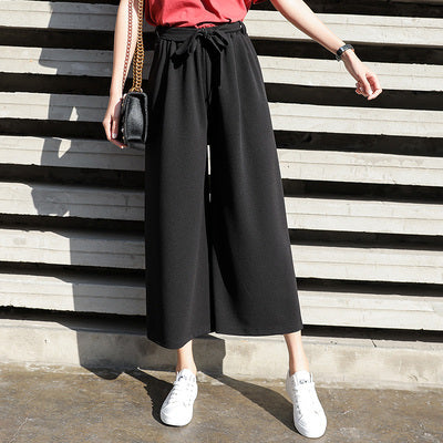 Wide-Leg Pants – Women's Street Style Casual Nine-Point Trousers