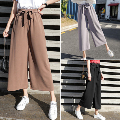 Wide-Leg Pants – Women's Street Style Casual Nine-Point Trousers