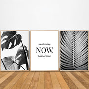 Modern Nordic Black and White Plant Wall Art – Canvas Painting for Living Room & Restaurant Decor