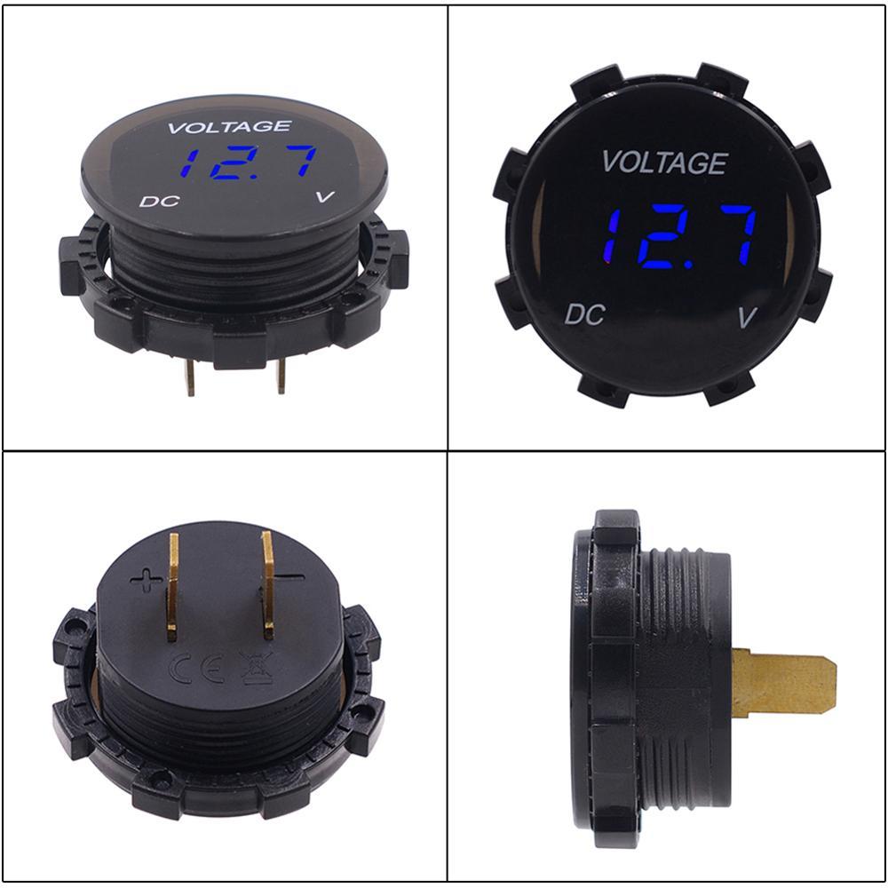 Automobile Waterproof Digital Display Voltmeter with LED Lens (Motorcycle Instrument)