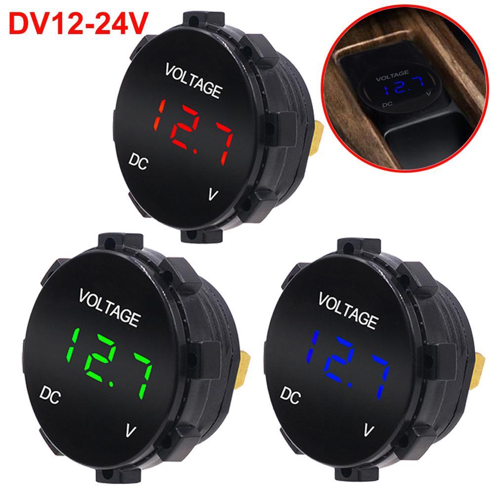 Automobile Waterproof Digital Display Voltmeter with LED Lens (Motorcycle Instrument)