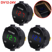 Automobile Waterproof Digital Display Voltmeter with LED Lens (Motorcycle Instrument)