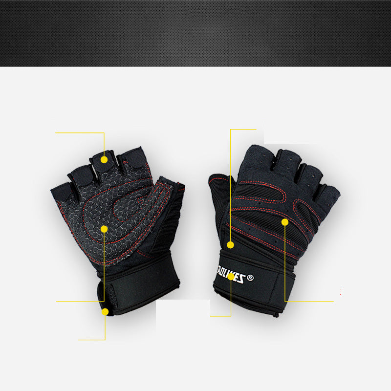 Workout Gloves with Wrist Wrap – Breathable Non-Slip Fitness Gloves