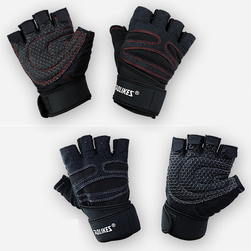 Workout Gloves with Wrist Wrap – Breathable Non-Slip Fitness Gloves